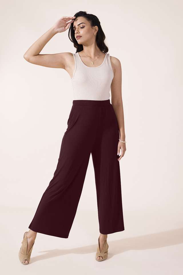 Solid-Full-Length-Viscose-Women-s-Palazzos