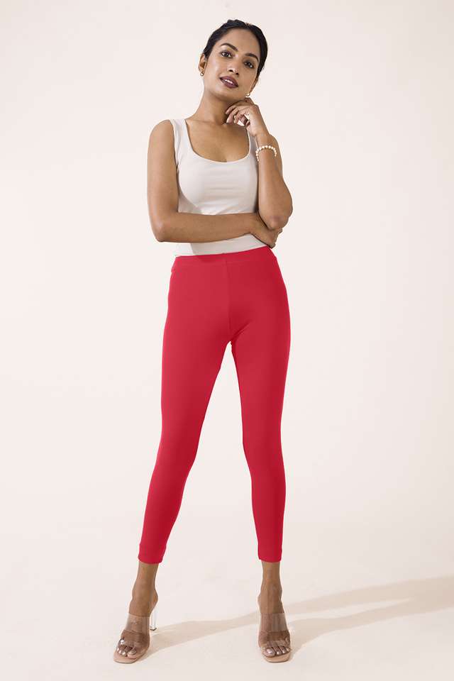 Solid-Ankle-Length-Cotton-Women-s-Leggings