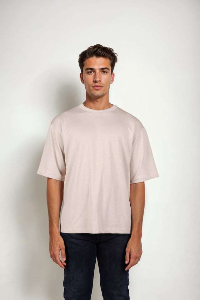 Solid-Cotton-Blend-Round-Neck-Men-s-T-Shirt