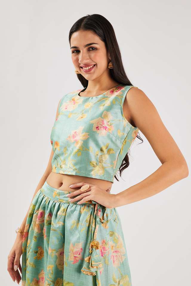 intune Printed Blended Fabric Round Neck Women's Top-picture-35