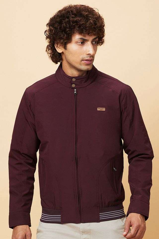 Solid-Polyester-Regular-Fit-Men-s-Casual-Wear-Jacket