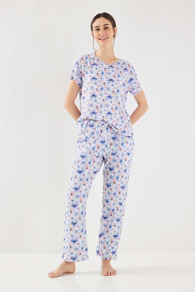 Printed-Ankle-Length-Polyester-Women-s-Pyjamas