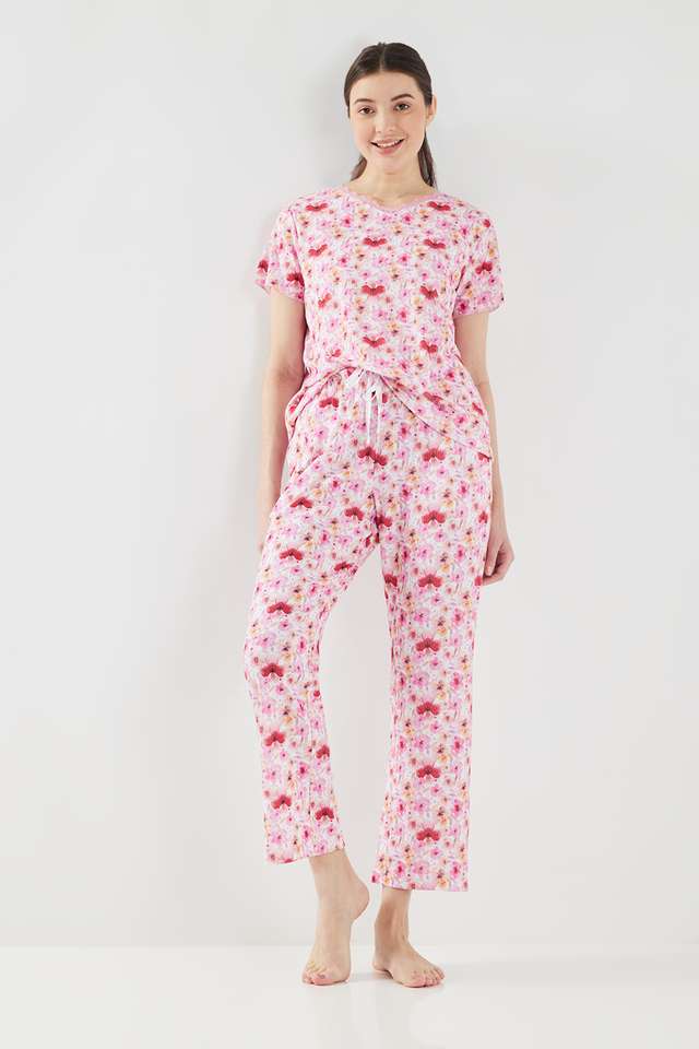 Printed-Ankle-Length-Polyester-Women-s-Pyjamas