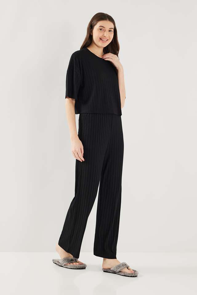 Solid-Full-Length-Viscose-Knitted-Women-s-Co-Ord-Set