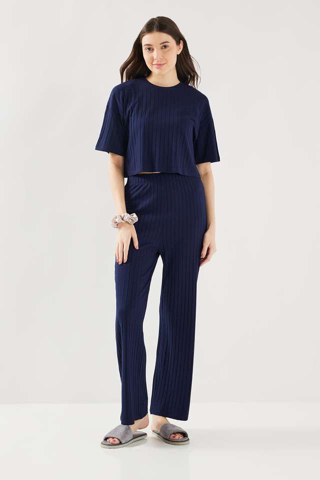 Solid-Full-Length-Viscose-Knitted-Women-s-Co-Ord-Set