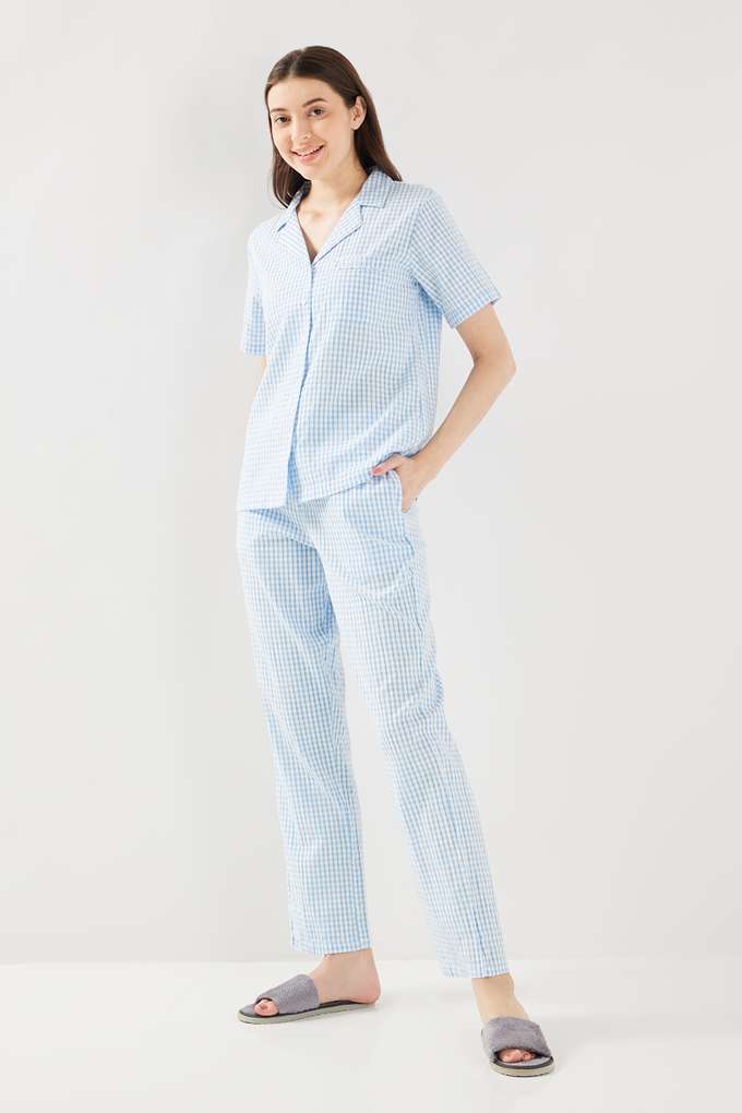 Checks-Full-Length-Cotton-Woven-Women-s-Co-Ord-Set
