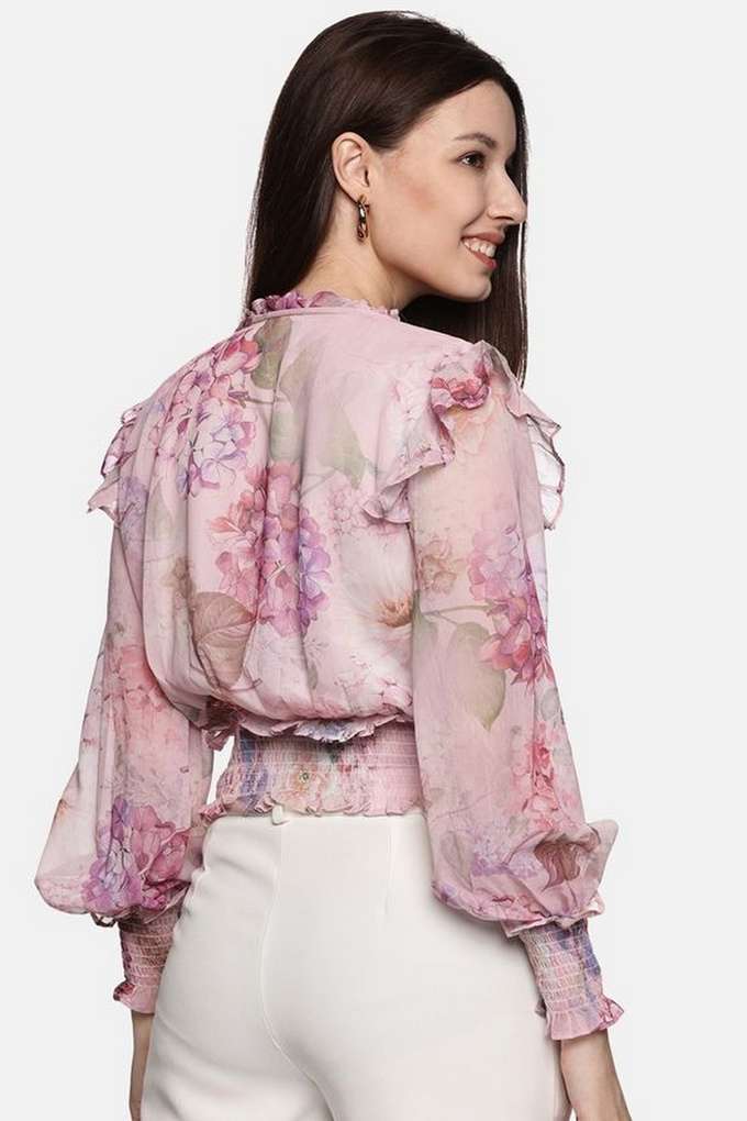 Buy Multi Floral Chiffon V-Neck Women's Top Shoppers Stop