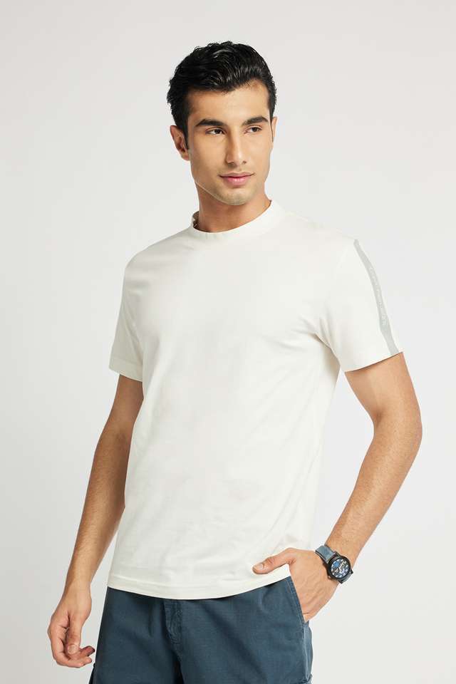 Solid-Cotton-Regular-Fit-Men-T-Shirt