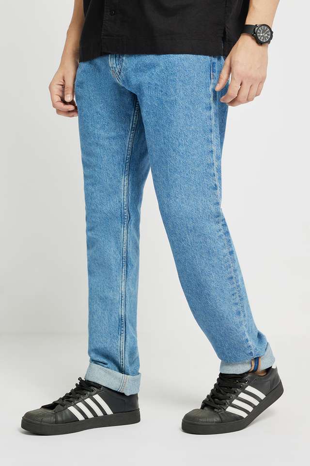 Light-Wash-Cotton-Straight-Fit-Men-s-Jeans