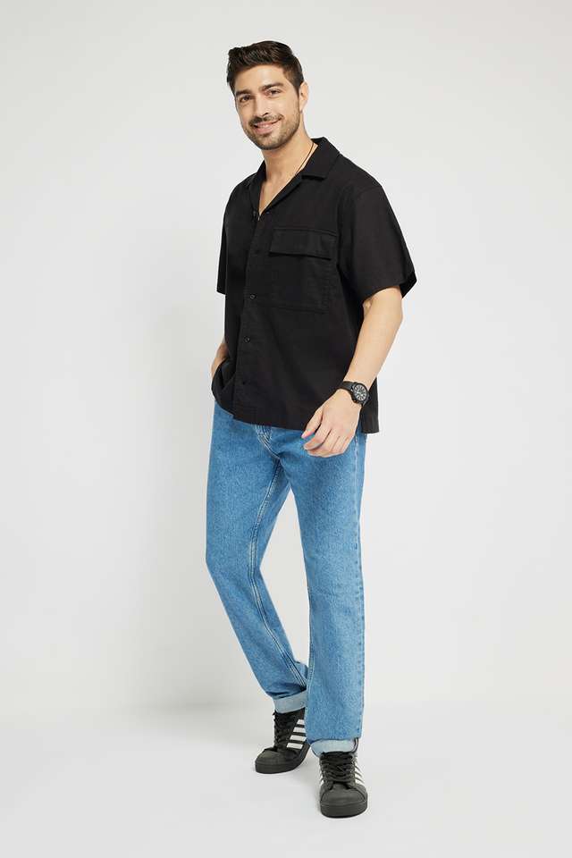 Light-Wash-Cotton-Straight-Fit-Men-s-Jeans