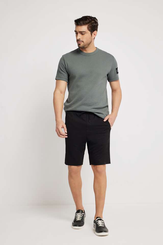 Solid-Polyester-Regular-Fit-Men-s-Shorts