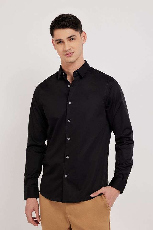 Solid-Cotton-Slim-Fit-Men-s-Casual-Shirt