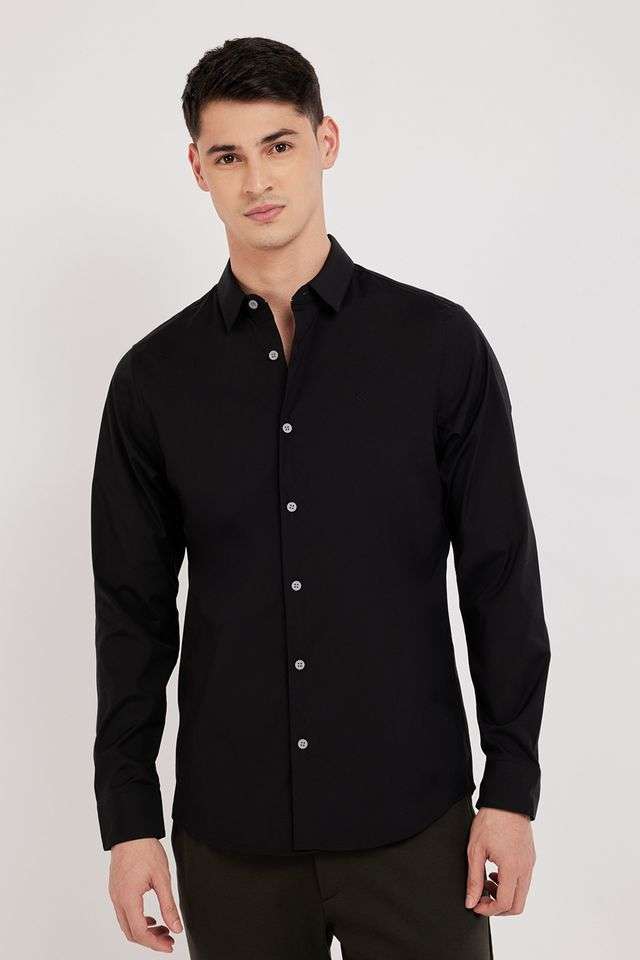 Solid-Cotton-Slim-Fit-Men-s-Casual-Shirt