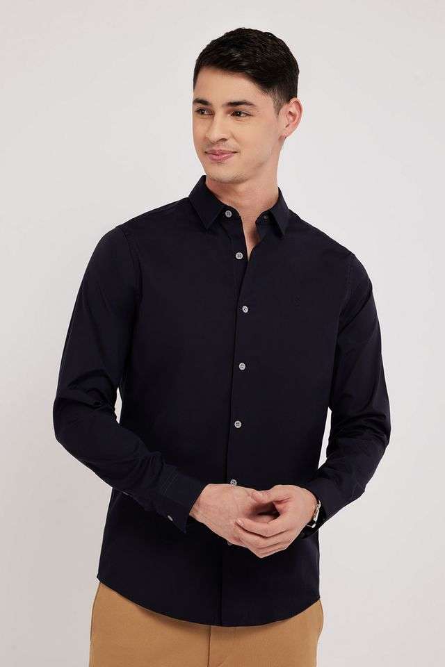 Solid-Cotton-Slim-Fit-Men-s-Casual-Shirt