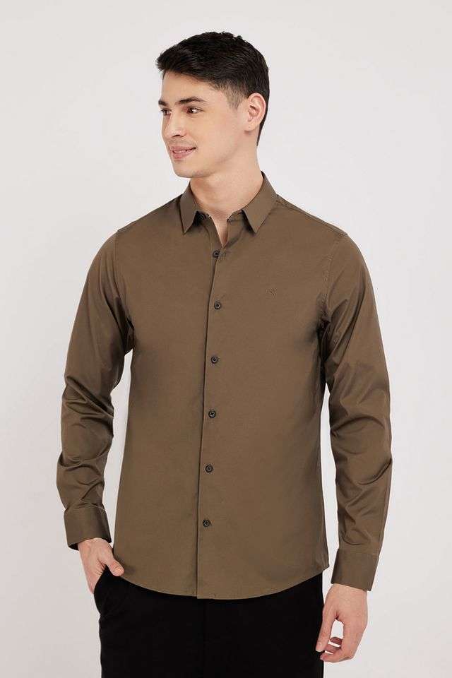 Solid-Cotton-Slim-Fit-Men-s-Casual-Shirt
