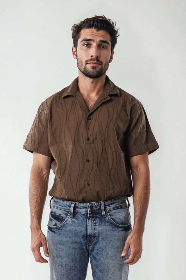 Textured-Cotton-Regular-Fit-Men-s-Casual-Wear-Shirt