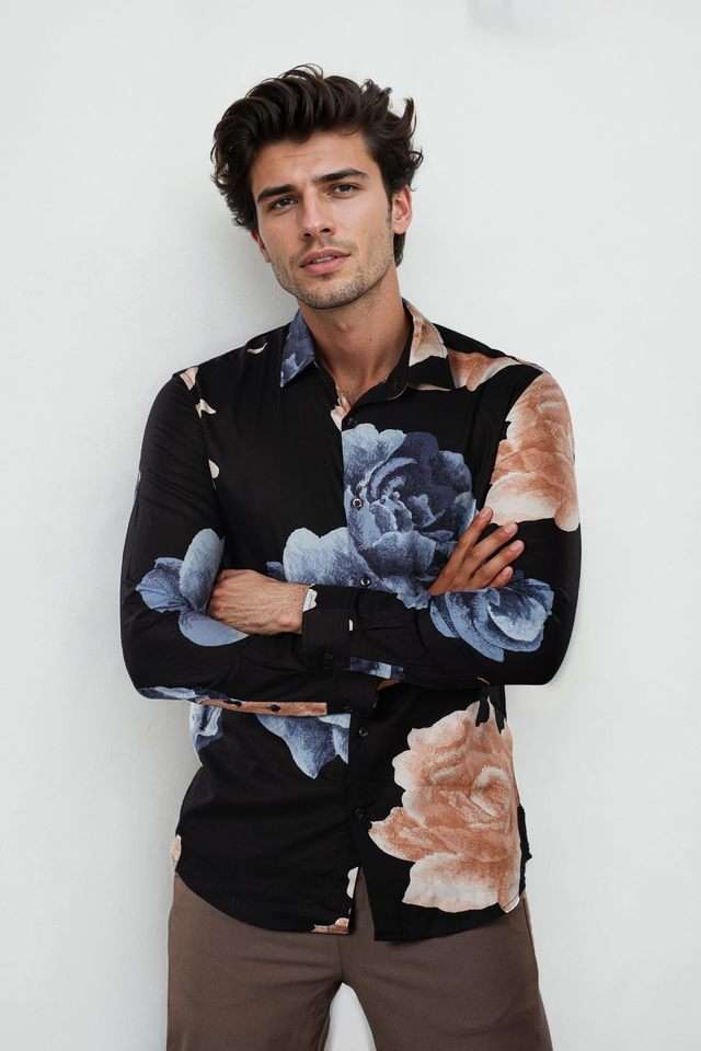 Printed-Cotton-Blend-Regular-Fit-Men-s-Casual-Wear-Shirt