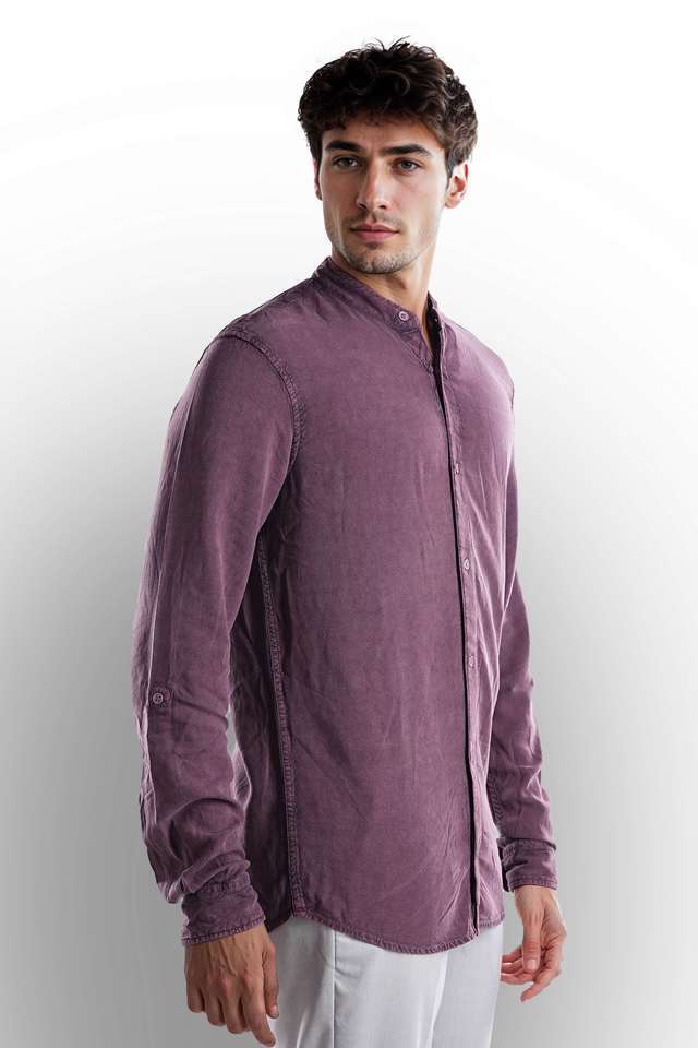 Solid-Cotton-Blend-Regular-Fit-Men-s-Casual-Shirt
