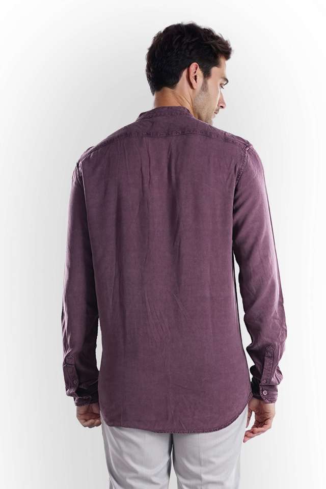 Solid-Cotton-Blend-Regular-Fit-Men-s-Casual-Shirt
