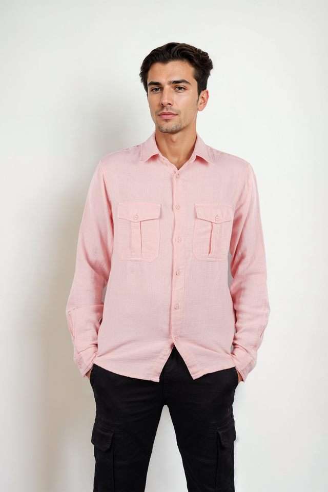 Solid-Cotton-Regular-Fit-Men-s-Casual-Shirt