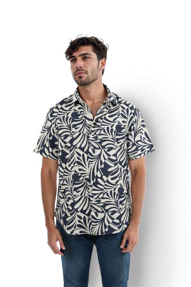Printed-Blended-Fabric-Regular-Fit-Men-s-Casual-Shirt