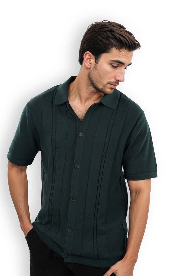 Textured-Cotton-Polo-Men-s-T-Shirt