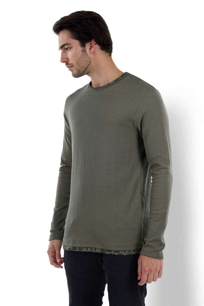 Solid-Cotton-Blend-Round-Neck-Men-s-T-Shirt