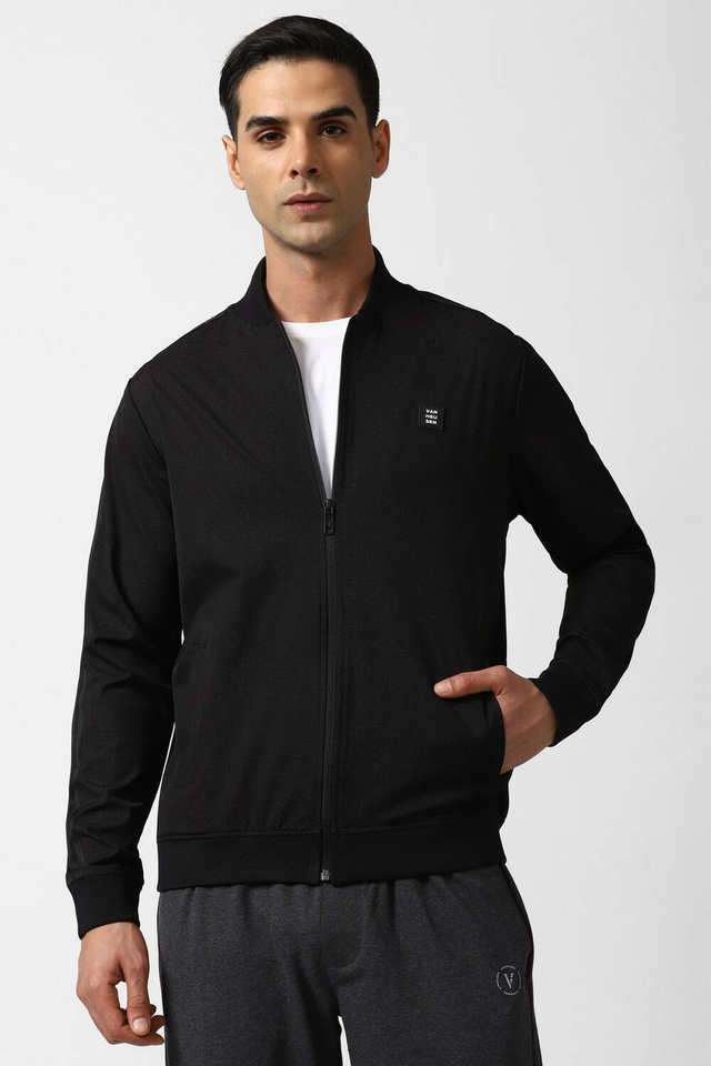 Solid-Cotton-Blend-Regular-Fit-Men-s-Casual-Jacket