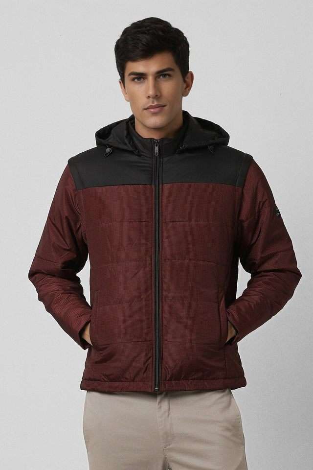 Checks-Polyester-Regular-Fit-Men-s-Casual-Wear-Jacket
