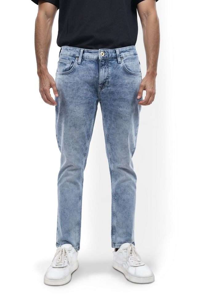 Light-Wash-Cotton-Blend-Skinny-Fit-Men-s-Jeans