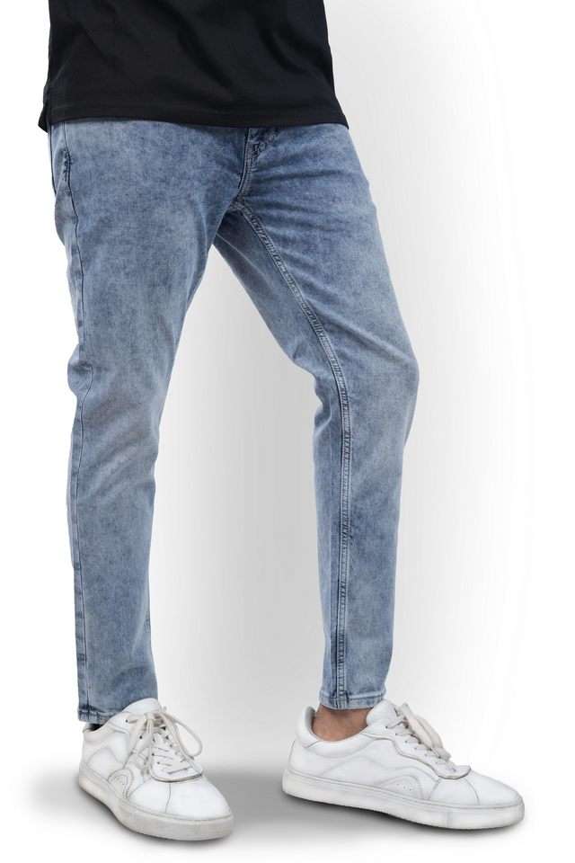 Light-Wash-Cotton-Blend-Skinny-Fit-Men-s-Jeans
