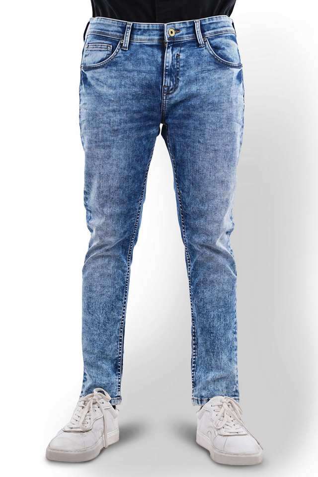 Light-Wash-Cotton-Blend-Skinny-Fit-Men-s-Jeans