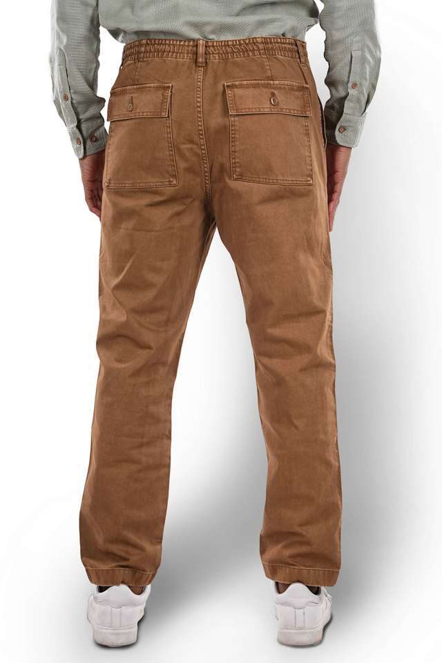 Solid-Cotton-Straight-Fit-Men-s-Casual-Trousers