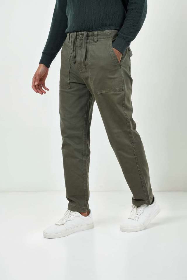 Solid-Cotton-Straight-Fit-Men-s-Casual-Trousers