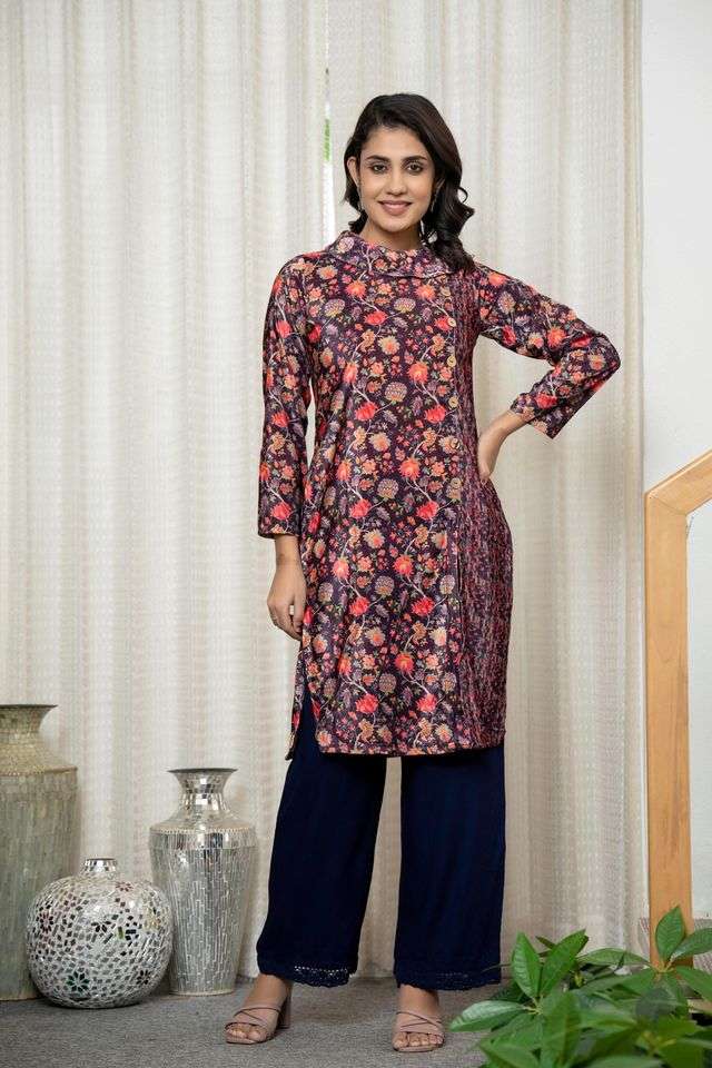 Printed-Velvet-Regular-Fit-Women-s-Kurta