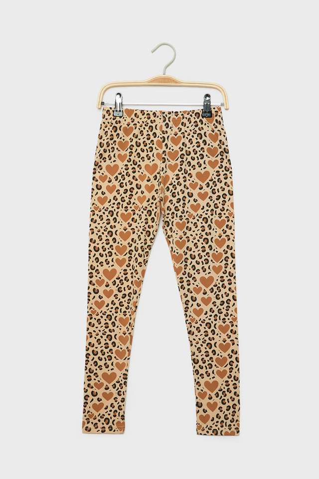 Buy Intune Beige Printed Blended Fabric Skinny Fit Girls Leggings