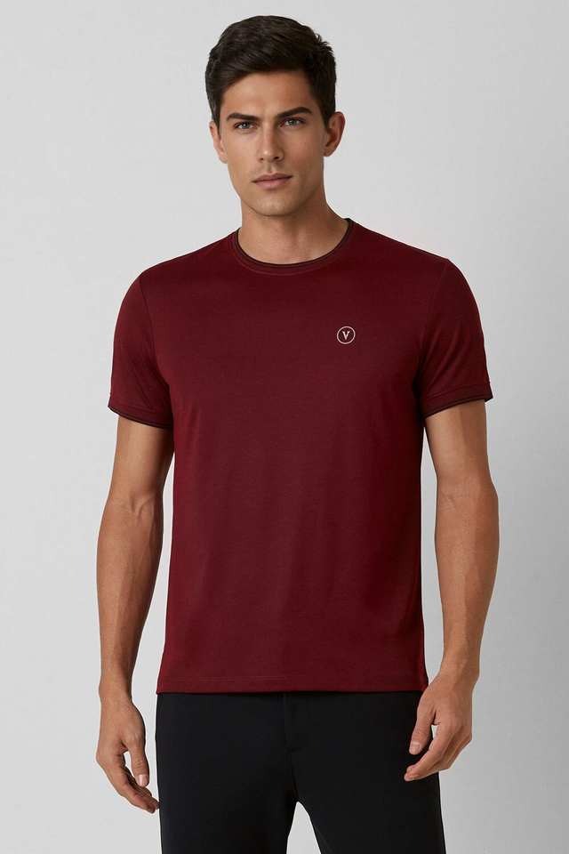 Solid-Cotton-Blend-Regular-Fit-Men-T-Shirt