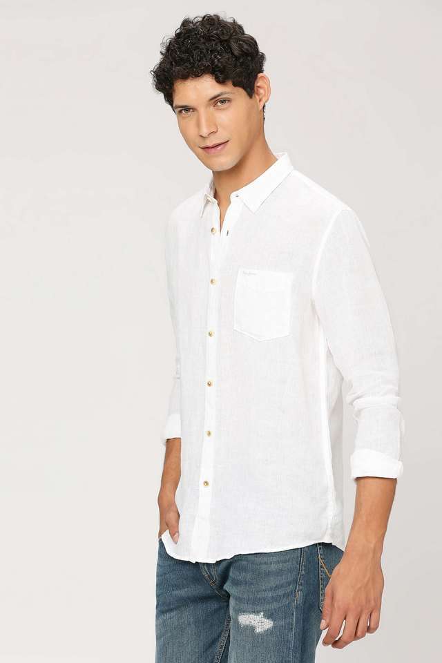 Solid-Linen-Regular-Fit-Men-s-Casual-Shirt