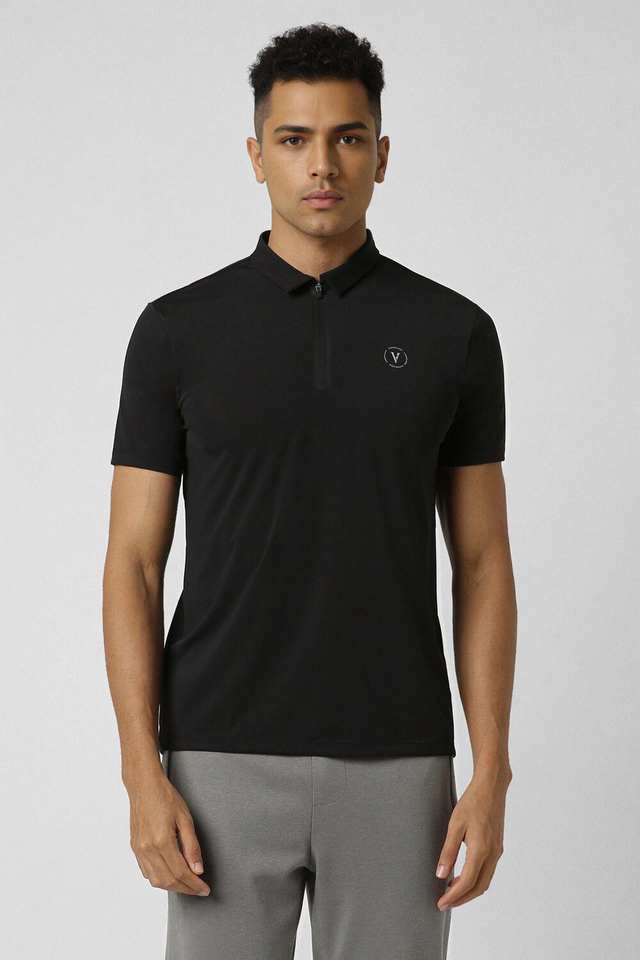 Textured-Blended-Fabric-Polo-Men-s-T-Shirt