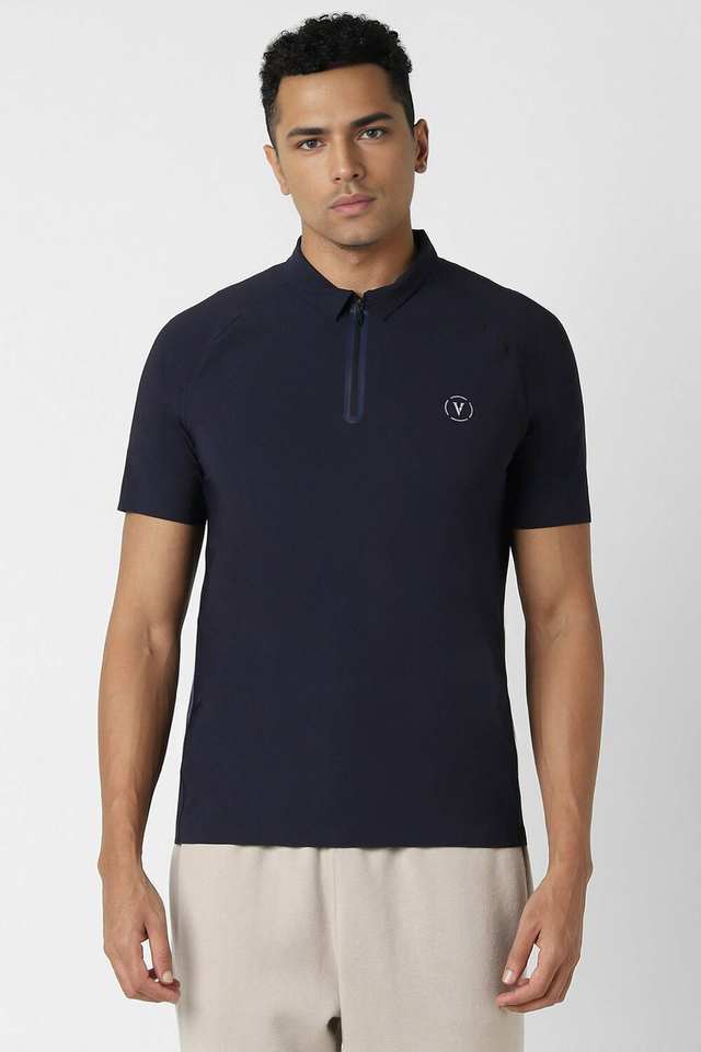 Solid-Cotton-Blend-Polo-Men-s-T-Shirt