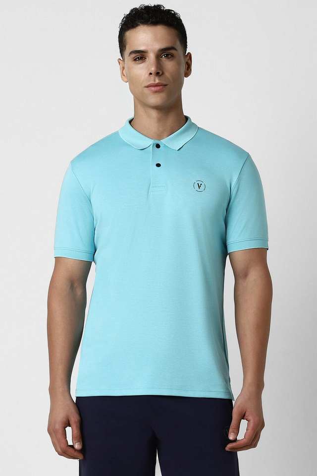 Textured-Polyester-Regular-Fit-Men-Polo-T-Shirt