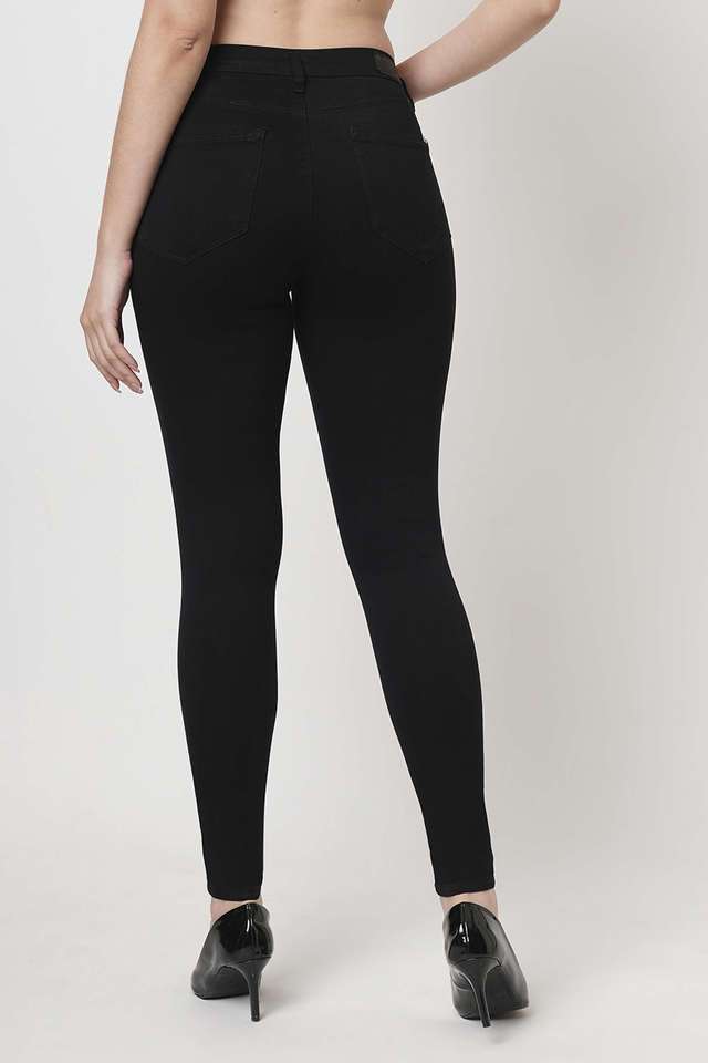 High-Rise-Blended-Fabric-Skinny-Fit-Women-s-Jeans