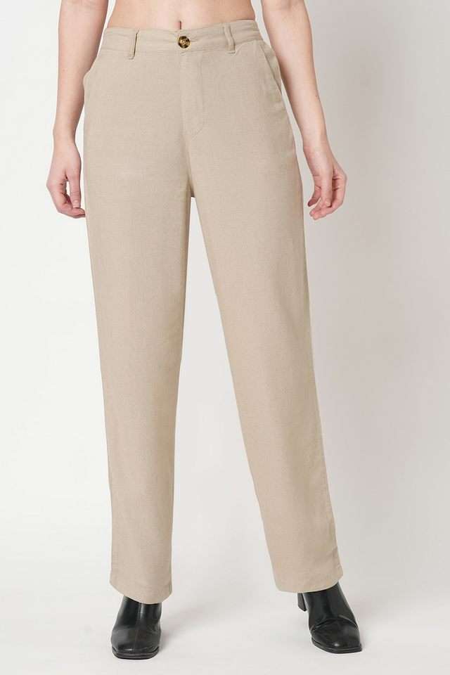 Solid-Slim-Fit-Viscose-Women-s-Casual-Wear-Trousers