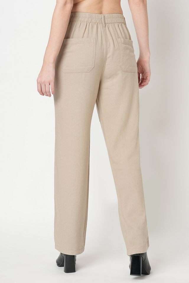 Solid-Slim-Fit-Viscose-Women-s-Casual-Wear-Trousers