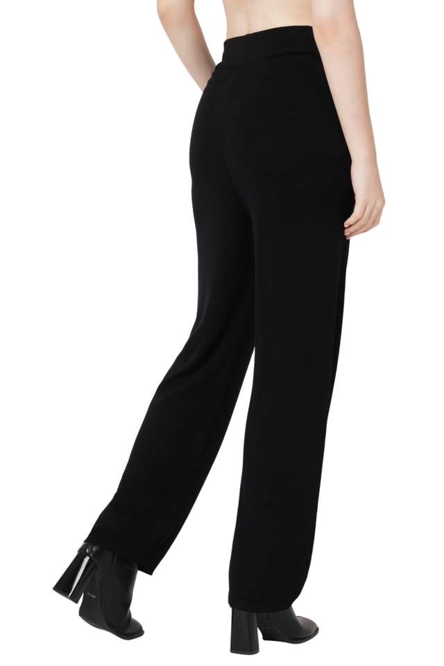 Solid-Viscose-Straight-Fit-Women-s-Trousers