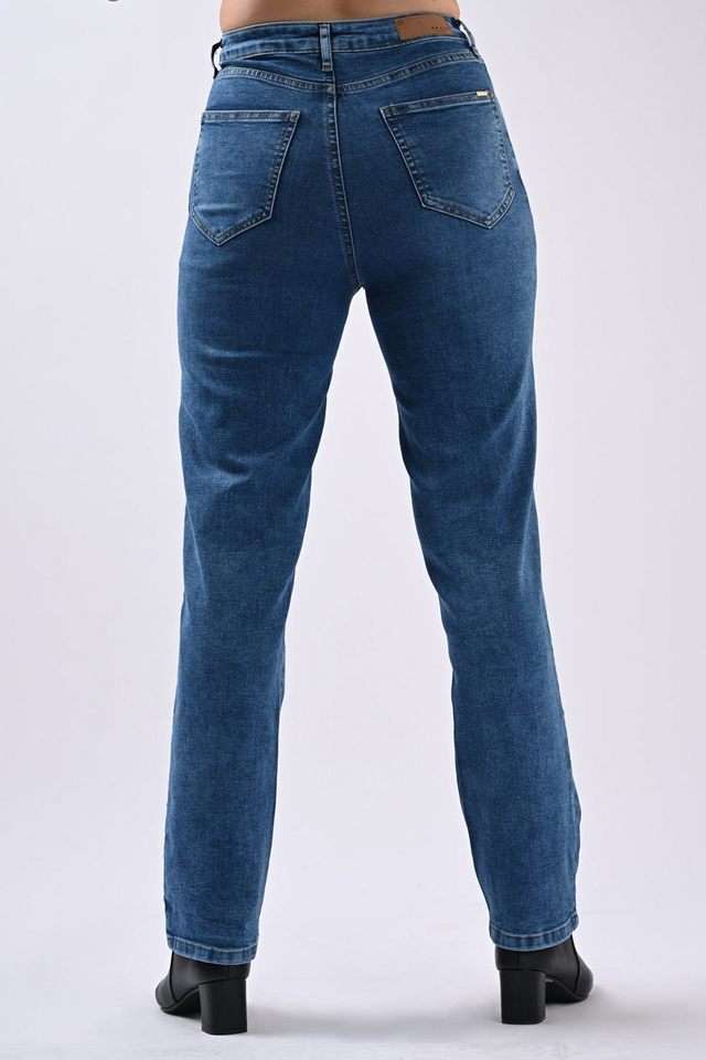 High-Rise-Blended-Fabric-Straight-Fit-Women-s-Jeans