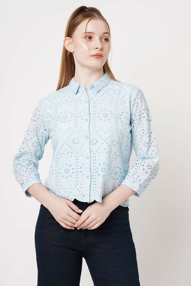 Schiffli-Cotton-Slim-Fit-Women-s-Shirt