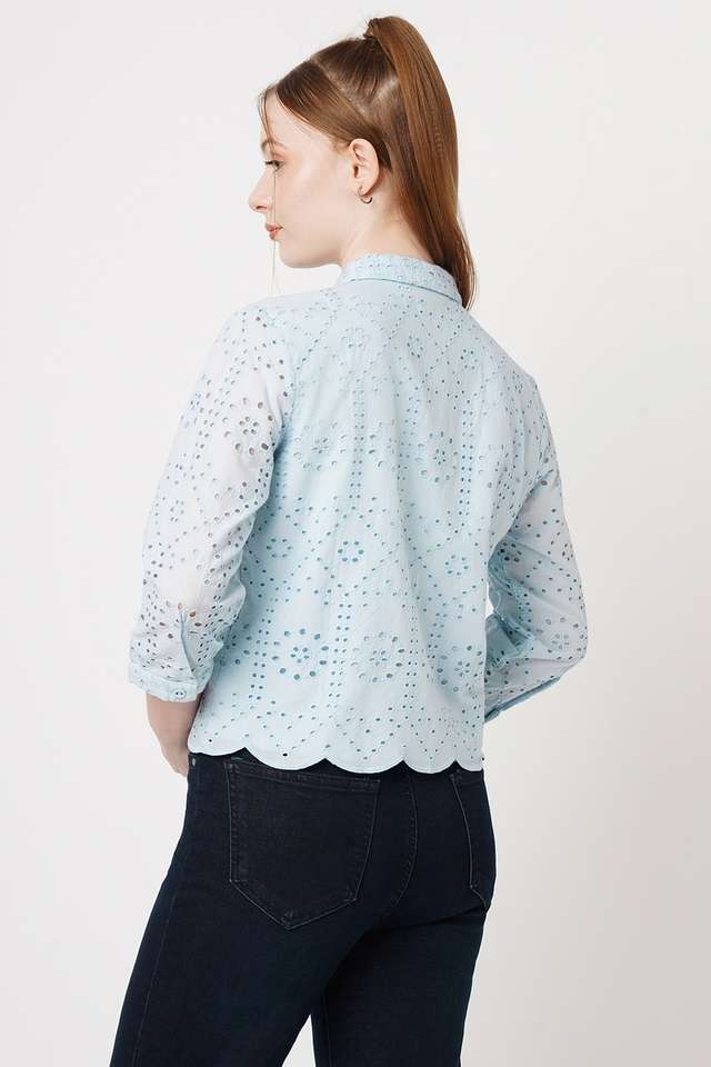 Schiffli-Cotton-Slim-Fit-Women-s-Shirt