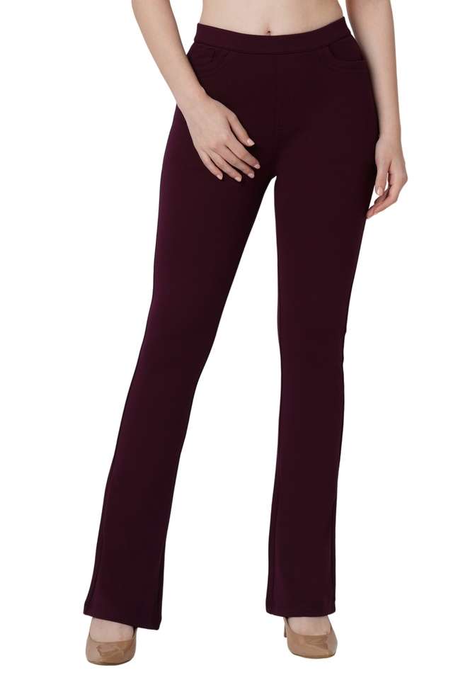 Solid-Viscose-Flared-Fit-Women-s-Treggings