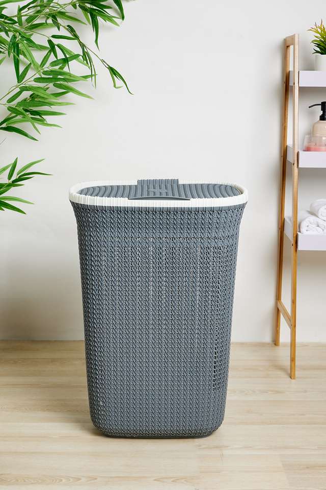 Orion-Knitted-Basket-With-Lid-Grey-50L